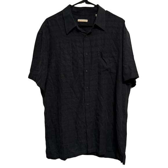 Age of Wisdom Mens Black Button Down Short Sleeve Shirt - NWT - Picture 2 of 8